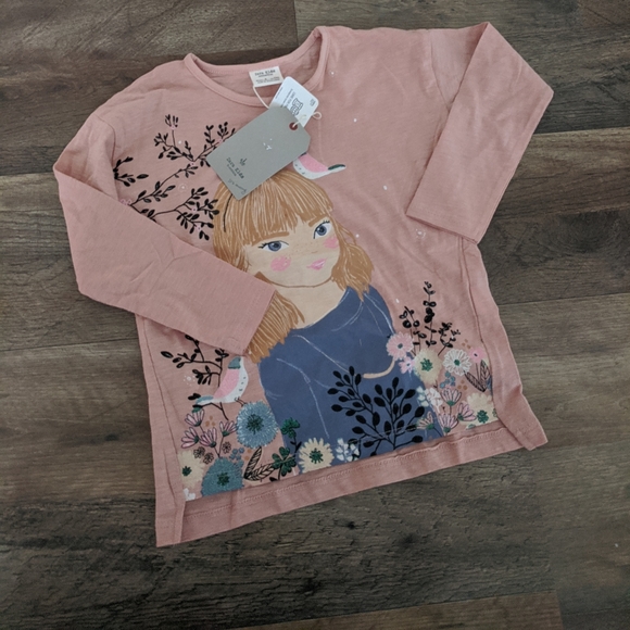 NWT Sz 5 Zara Kids Collection Shirt & Gymboree 5T polkadot jean skirt - Picture 2 of 3